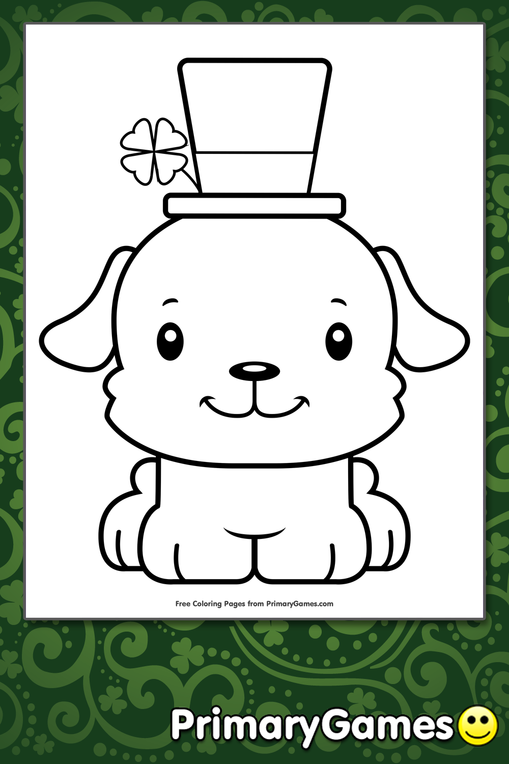 St patricks day puppy coloring page â free printable pdf from