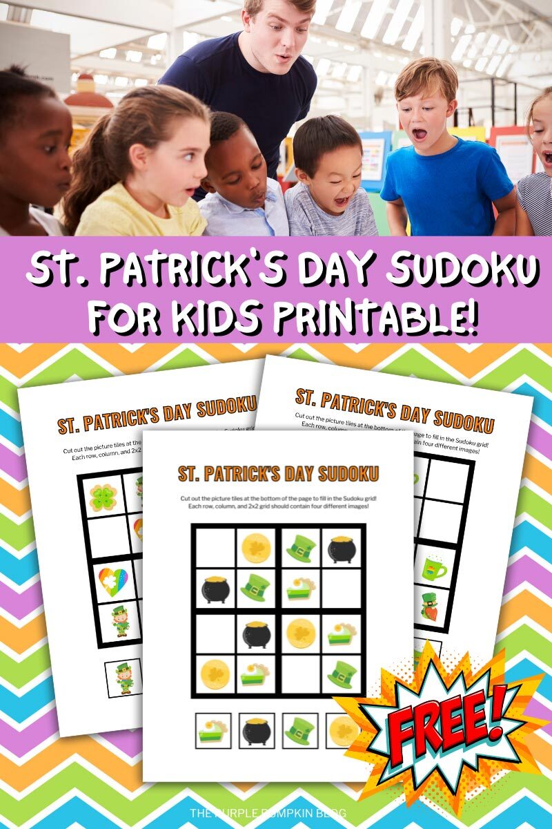 Free printable st patricks day picture sudoku puzzles for kids