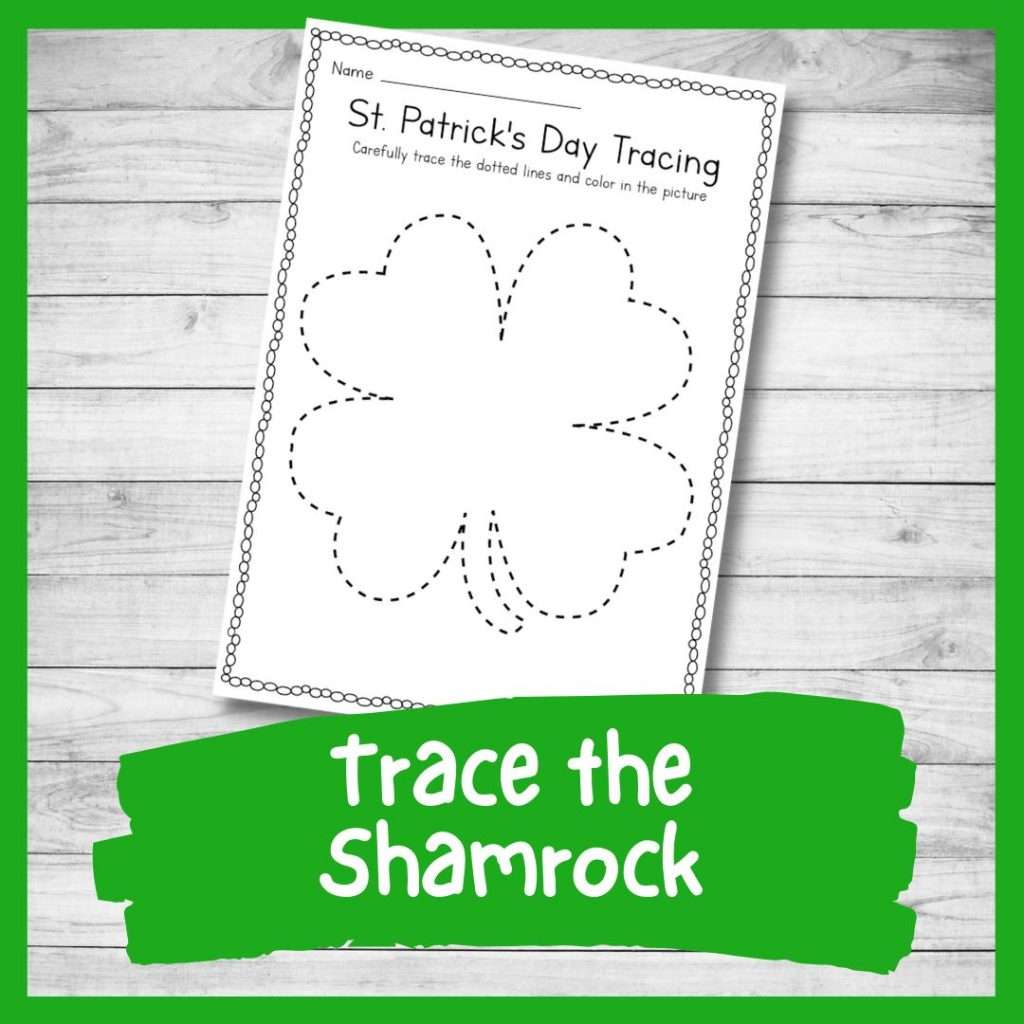 Shamrock tracing worksheet preschool printable page