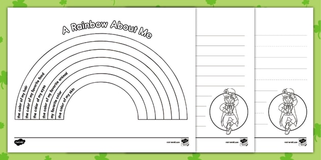 St patricks day rainbow writing activity usa