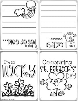 St patricks day activity st pats day writing activity foldable book
