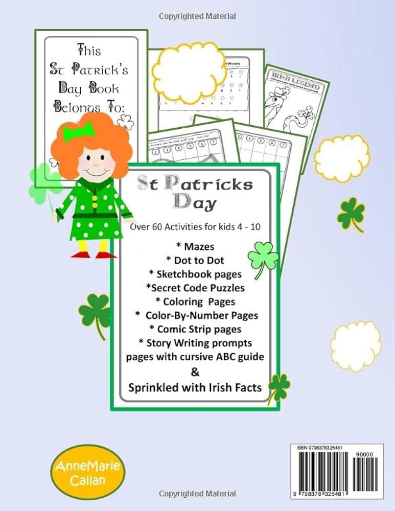 St patricks day activity book for kids ages