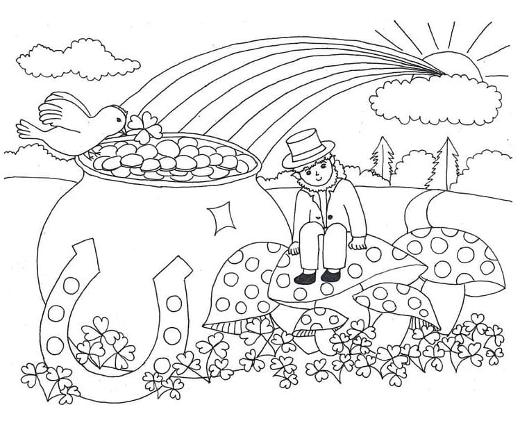 Saint patricks day image coloring page