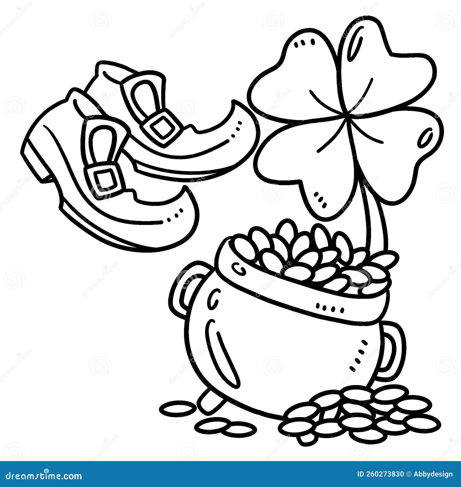 St patricks leprechaun shoes pot of gold isolated stock vector