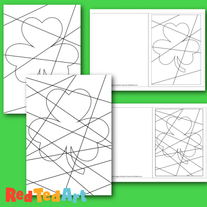 Pop art shamrock printable shamrock greeting card for st patricks day made by teachers