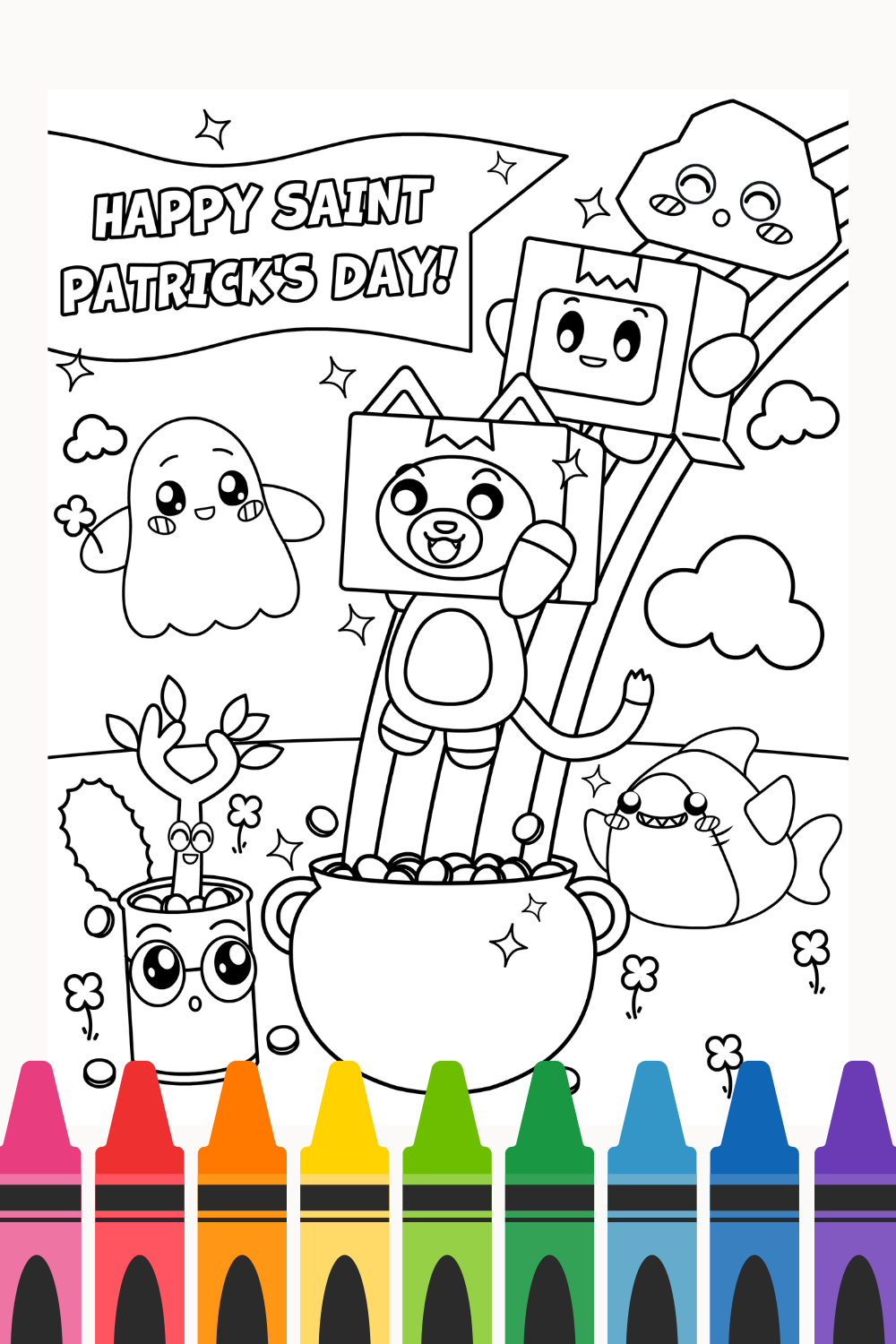 St patricks day coloring page â lankybox shop
