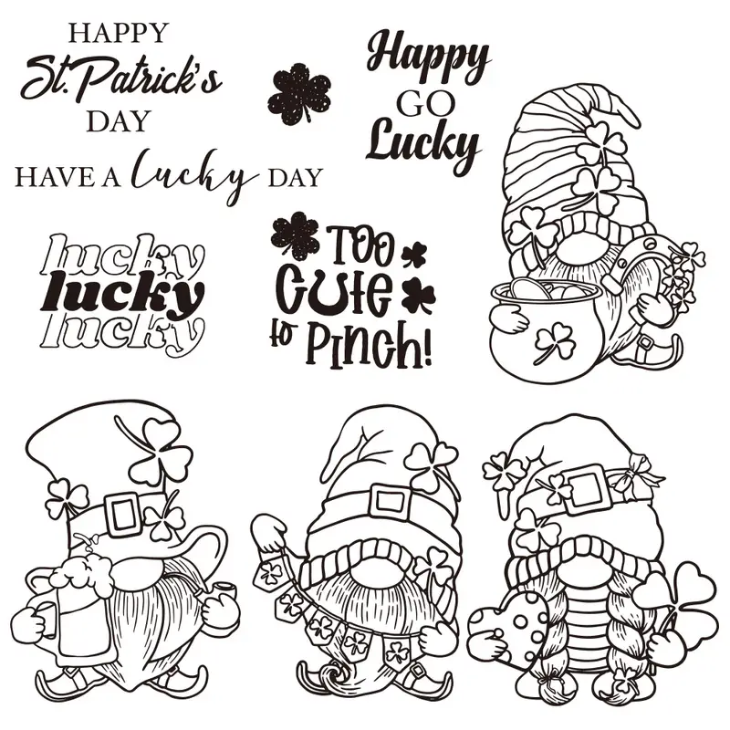 Happy stpatrick day gnome stamps and cutting dies diy