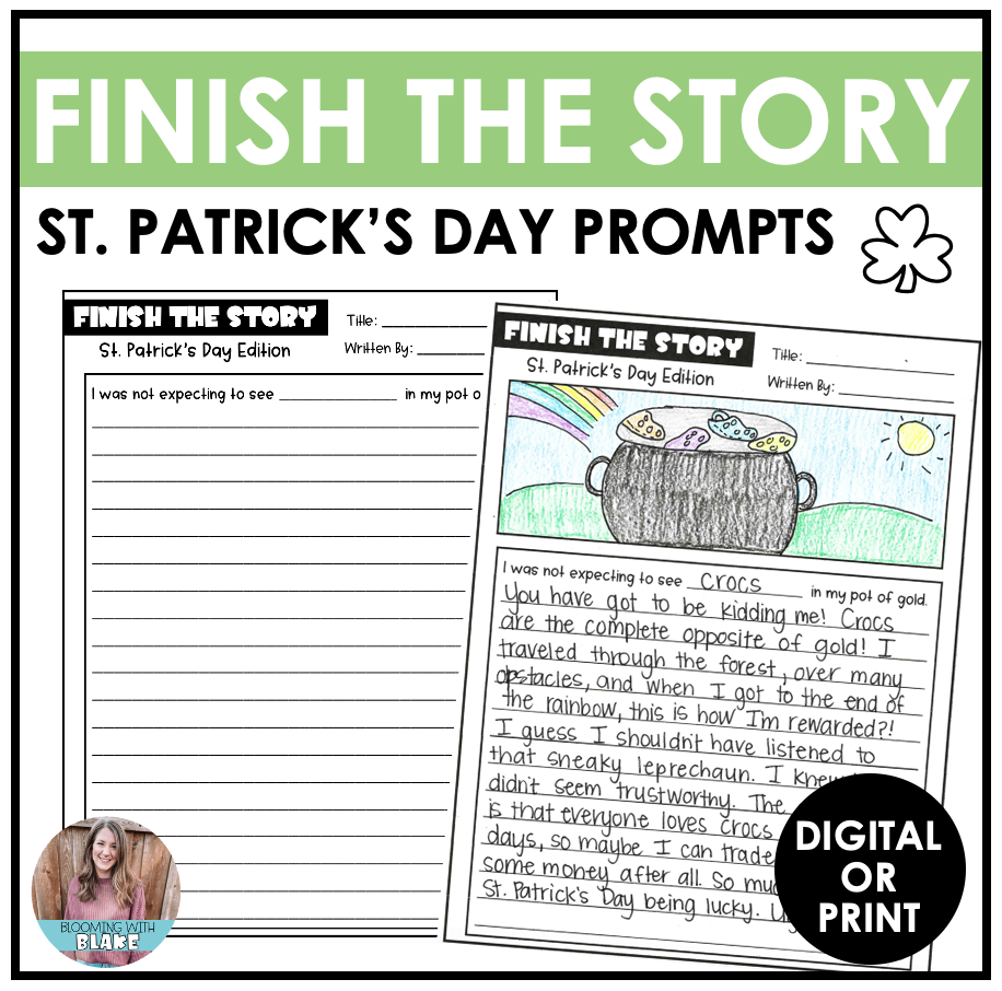 St patricks day creative writing story starter prompts finish the story