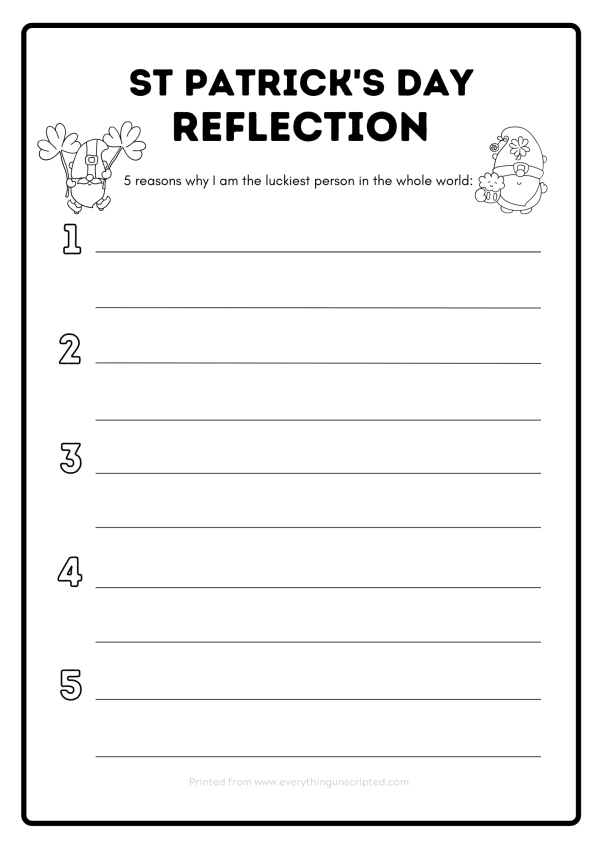 St particks day printable activities for kids