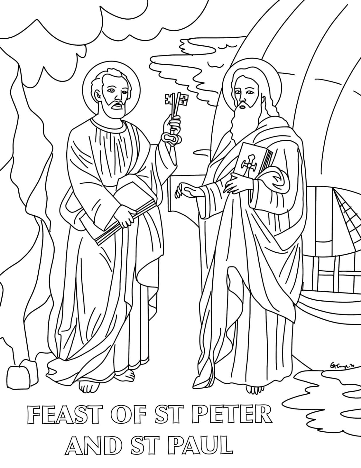 Ss peter and paul colouring in