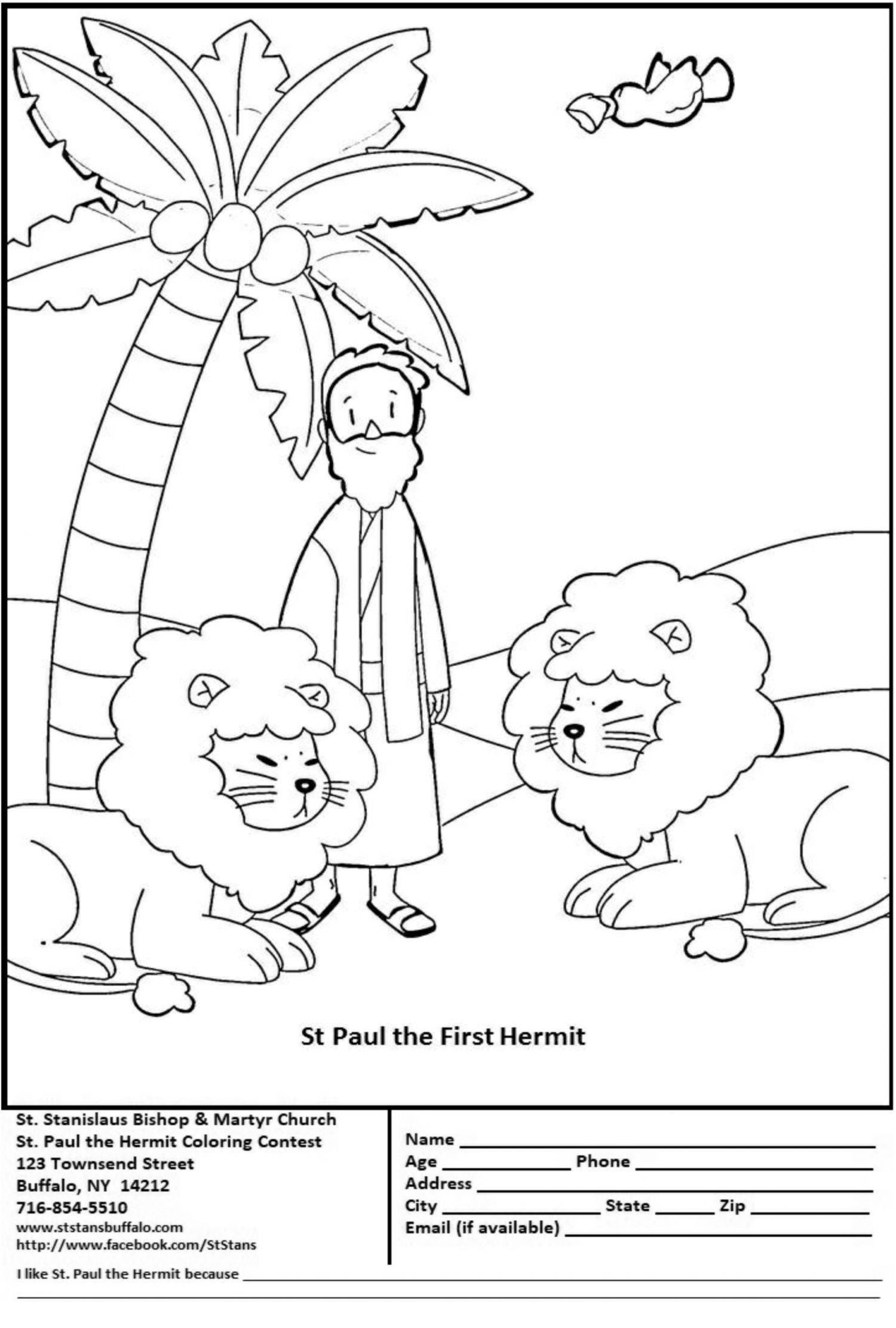 St paul the hermit coloring contest