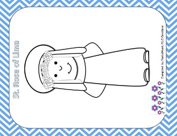 St rose of lima trace copy freebie with coloring sheet by olg creations
