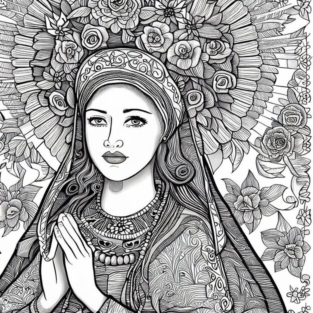 Premium ai image saint rose de lima illustration