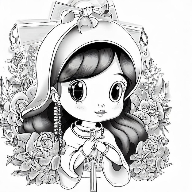Premium ai image saint rose de lima illustration