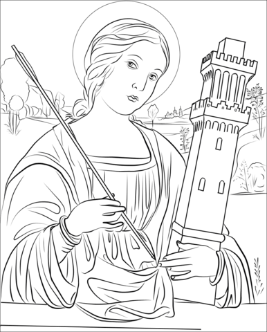 Saint barbara coloring page free printable coloring pages