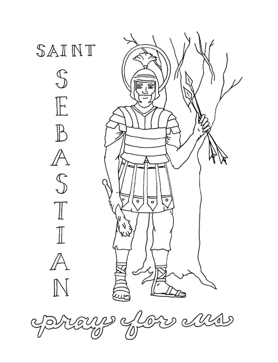 Saint sebastian coloring page download now