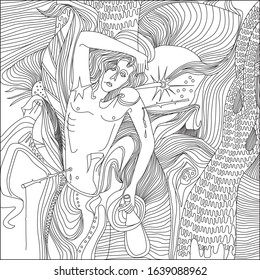 Saint sebastian coloring vector graphics àààààààààªàààà àààààààààààªààààà