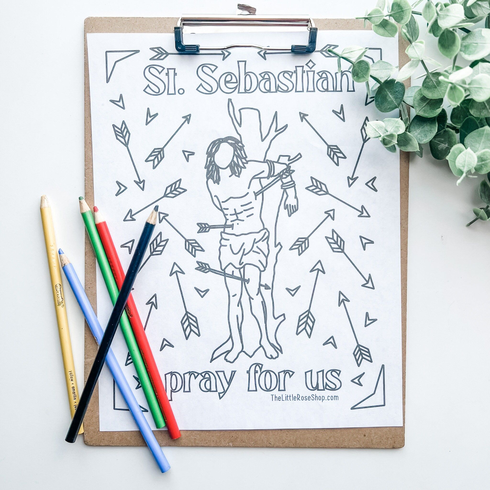 St sebastian coloring page printable