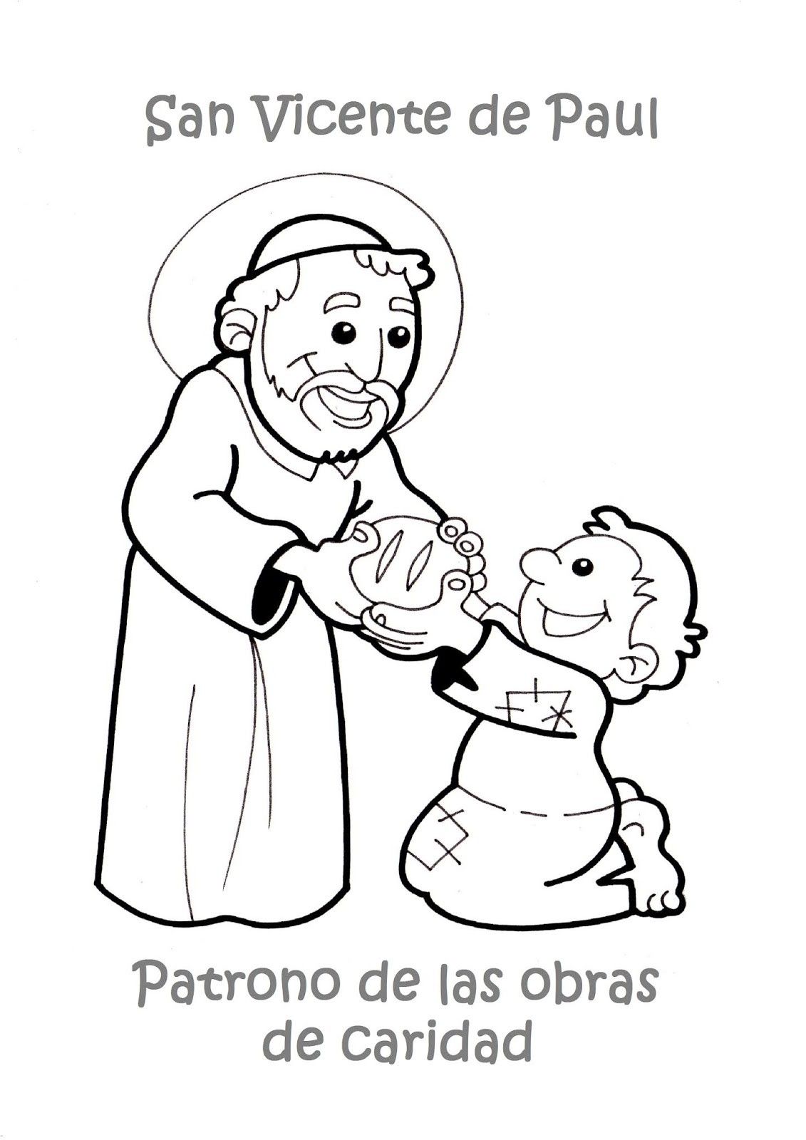 St vincent de paul coloring page free printable coloring pages â