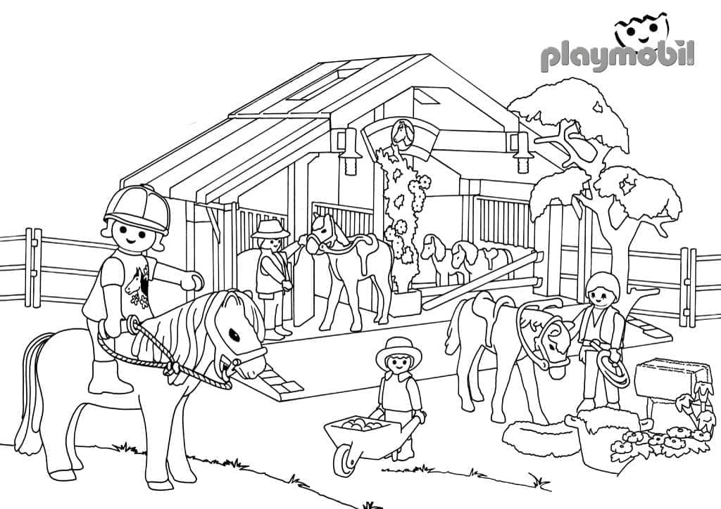 Farm playmobil coloring page