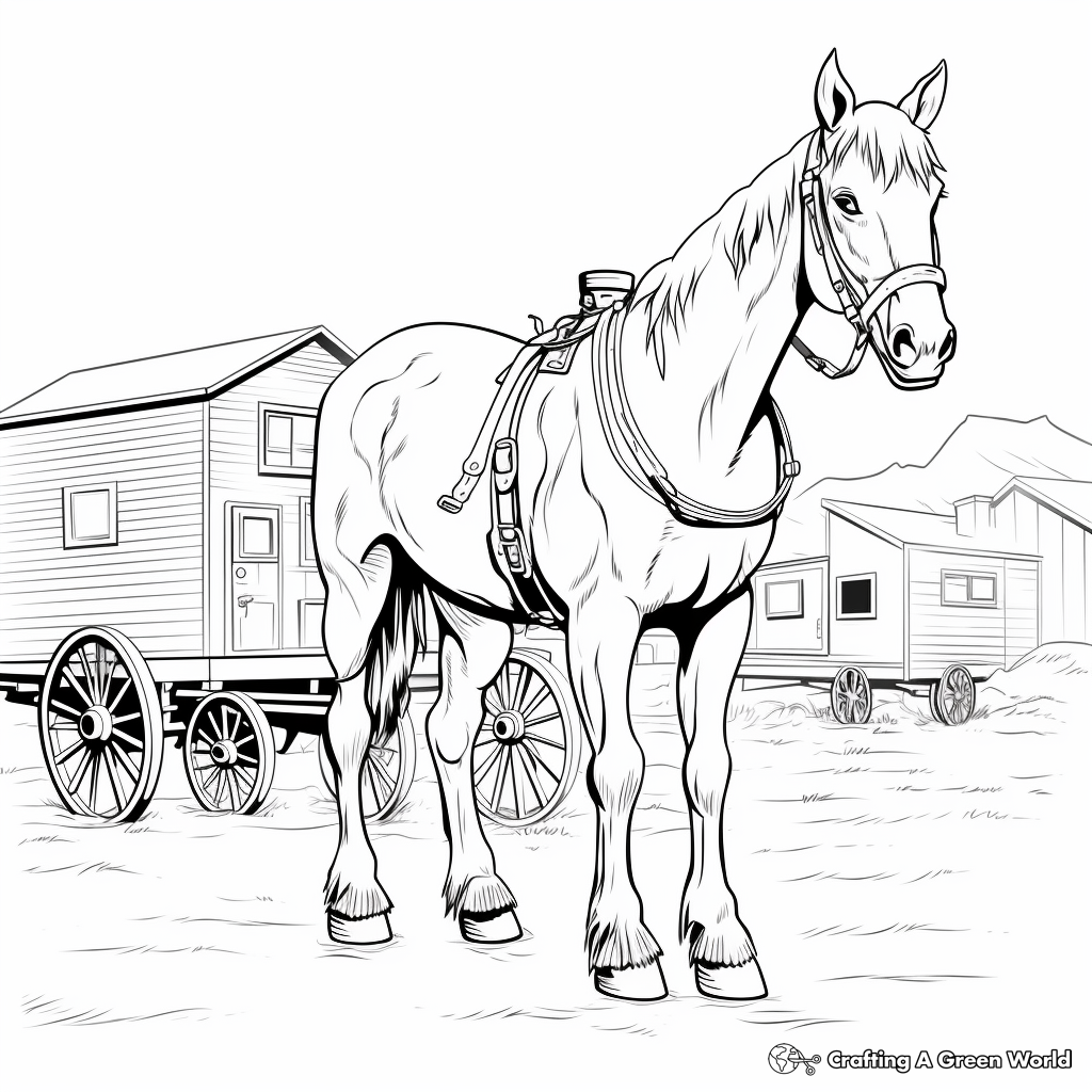 Western horse coloring pages