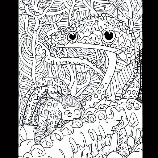 Stable diffusion prompt create a coloring page with cute