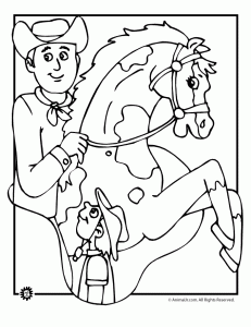 Cowboy coloring pages animal jr