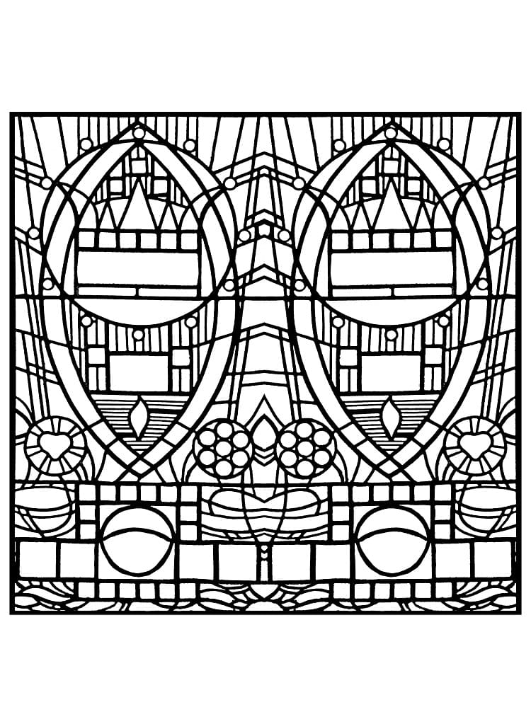 Stained glass coloring pages