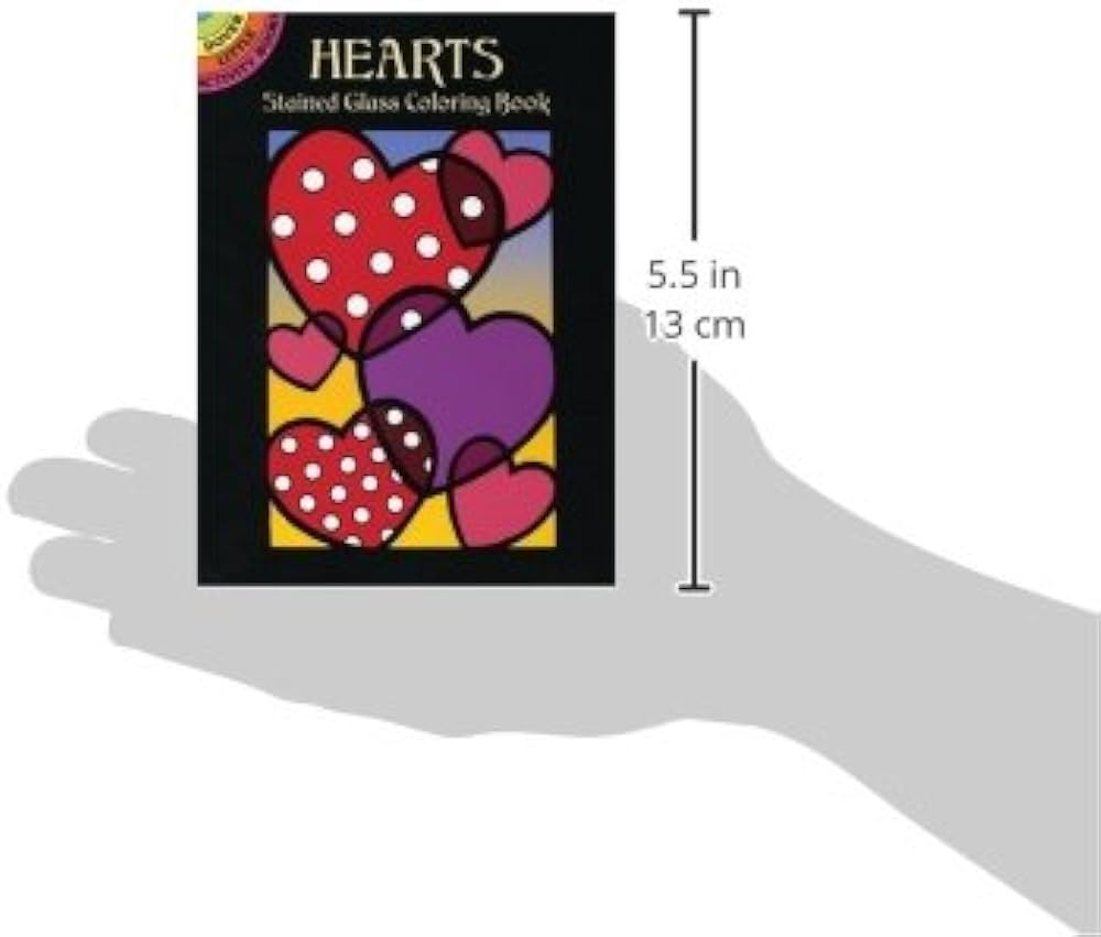 Hearts stained glass coloring book dover little activity books love beylon cathy books