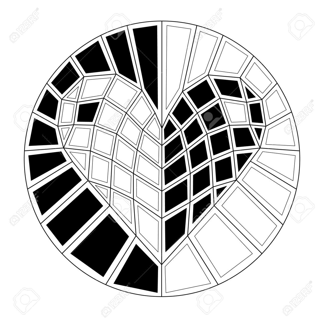 Black and white heart yin yang stained glass heart geometric hearts royalty free svg cliparts vectors and stock illustration image
