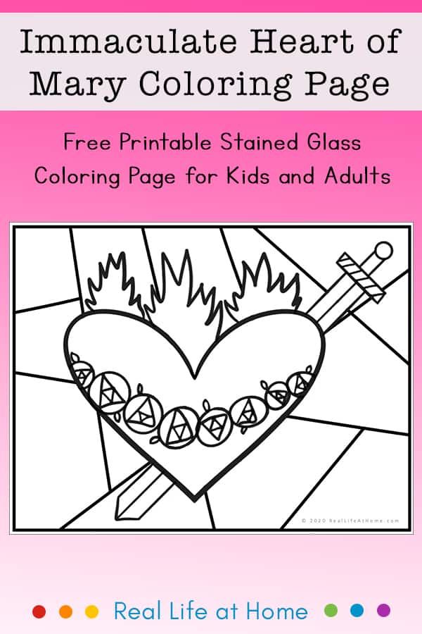 Immaculate heart of mary coloring page free printable