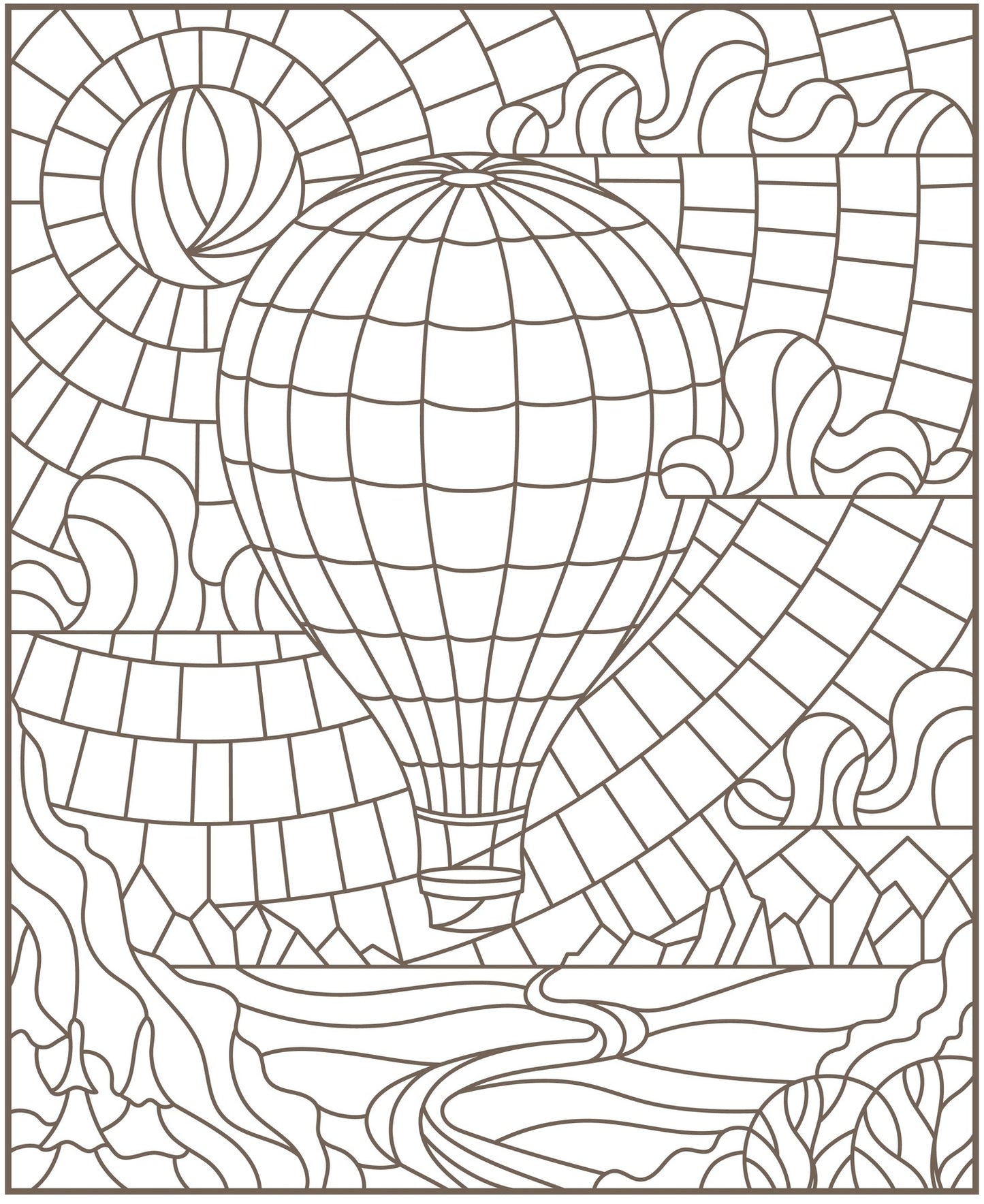 Stained glass art scenic landscapes mosaic ocean picturesque castles â rachel mintz coloring books