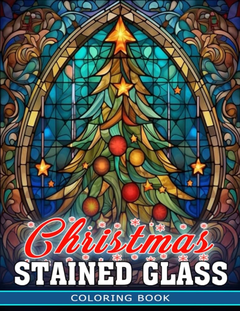 Christmas stained glass coloring book stained glass christmas designs including snowflakes angels christmas trees perfect gift for birthday christmas jk velvet red books