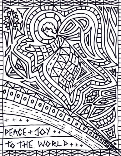 Advent and angel coloring page â stushie art