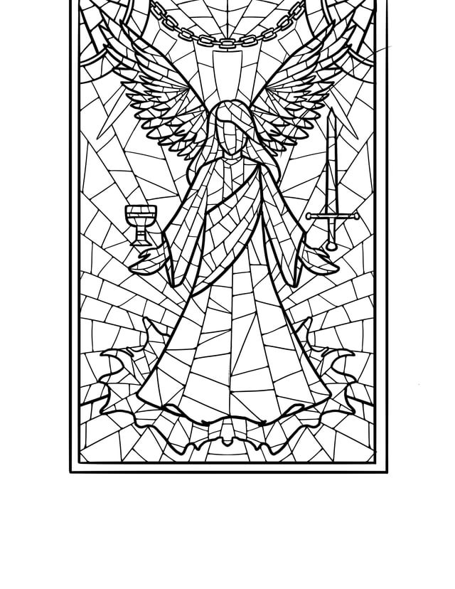 My drawing of a stained window of the angel that im posting here because its going to be partially covered at the end also does anyone have a good angel related quote