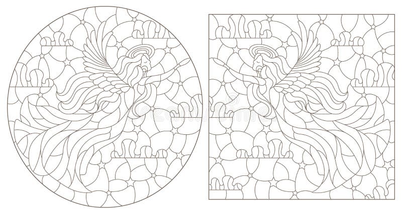 Stained glass angel stock illustrations â stained glass angel stock illustrations vectors clipart