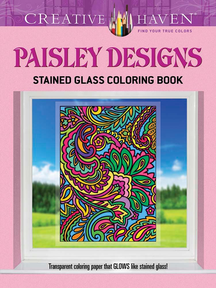 Creative haven paisley designs stained glass coloring book