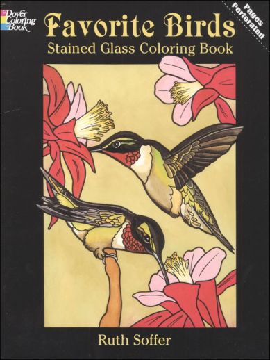 Favorite birds stained glass coloring book