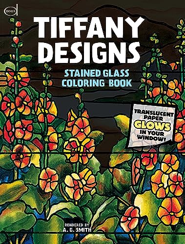 Tiffany designs stained glass coloring book dover design coloring books