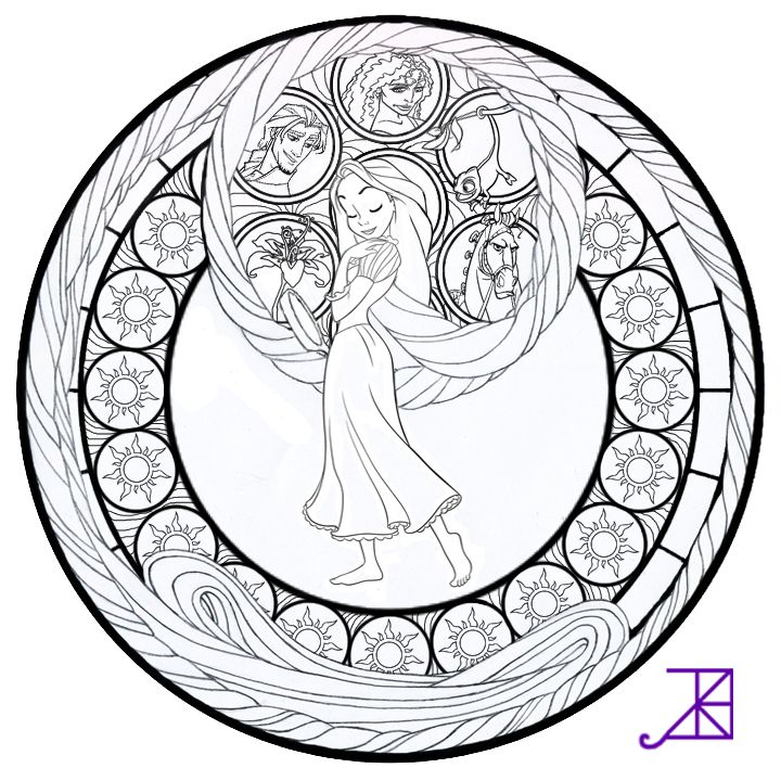 Rapunzel stained glass