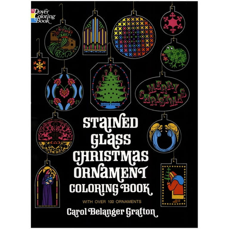 Dover christmas coloring books stained glass christmas ornament coloring book paperback