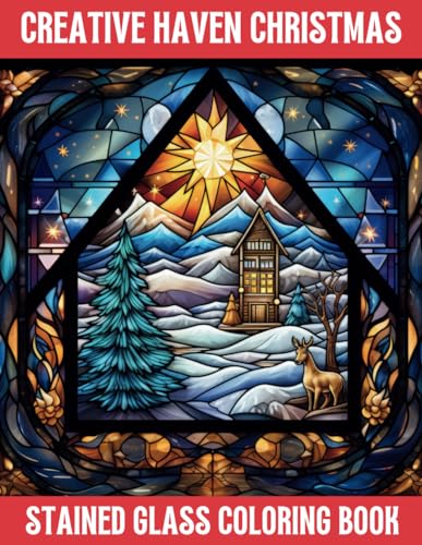 Creative haven christmas stained glass coloring book stained glass christmas designs including snowflakes angels christmas trees and more great gift ideas for kids adults and teens by jean nãel
