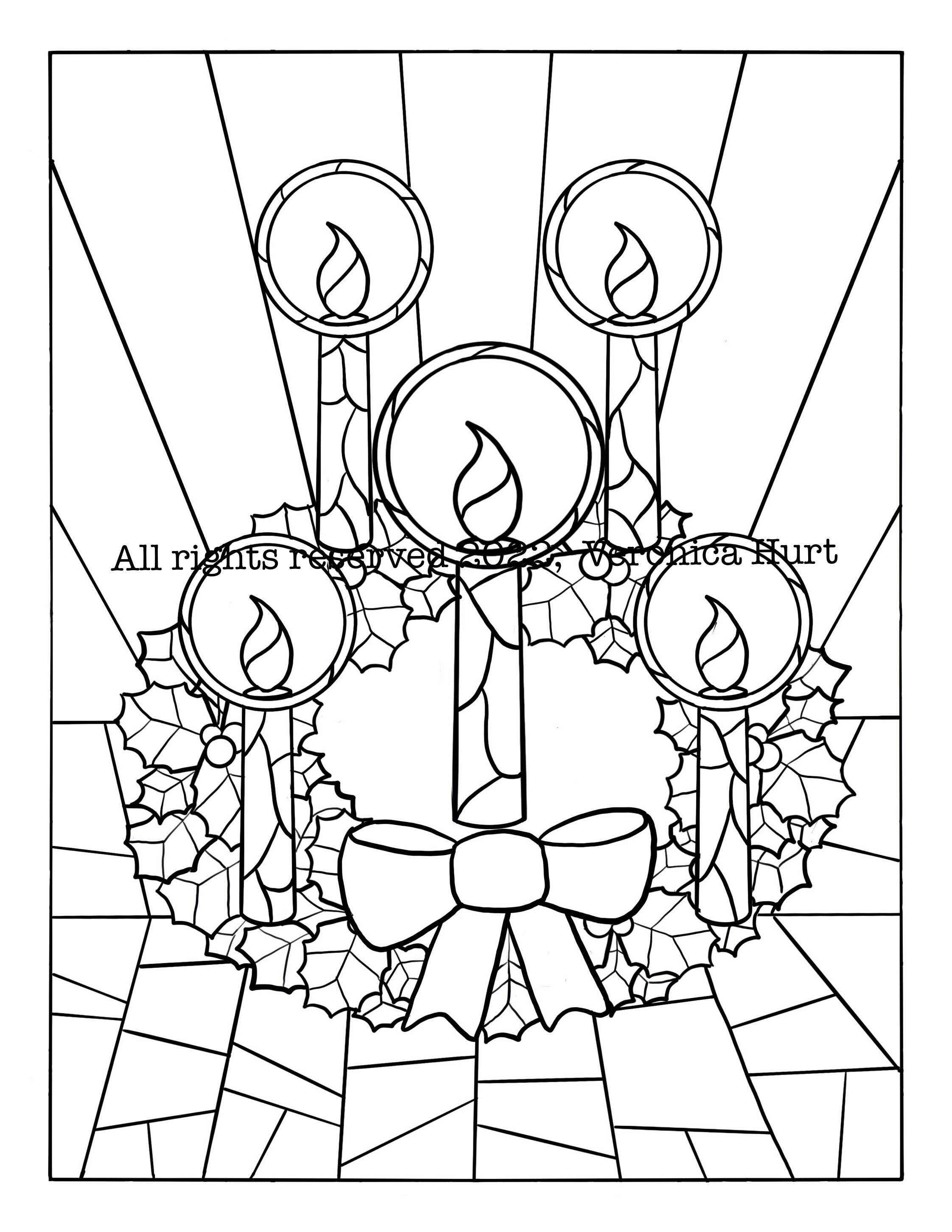 Stained glass advent wreath