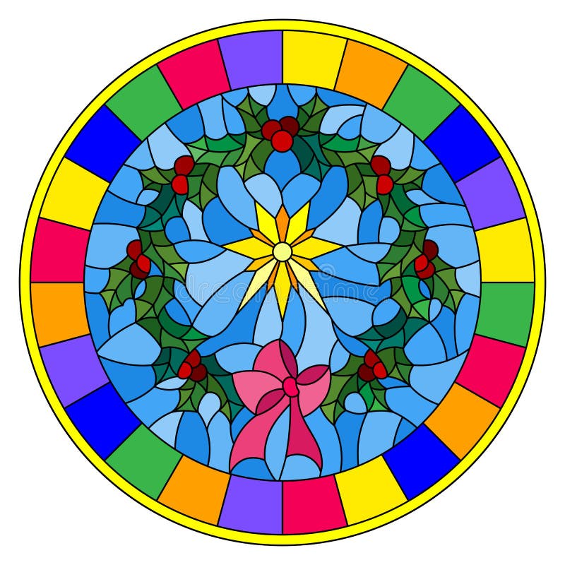 Christmas stained glass stock illustrations â christmas stained glass stock illustrations vectors clipart