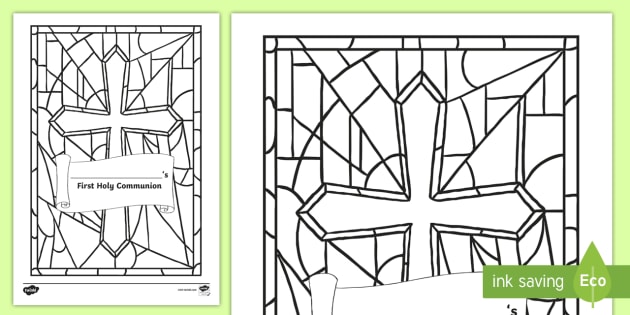 Stained glass cross name banner louring page