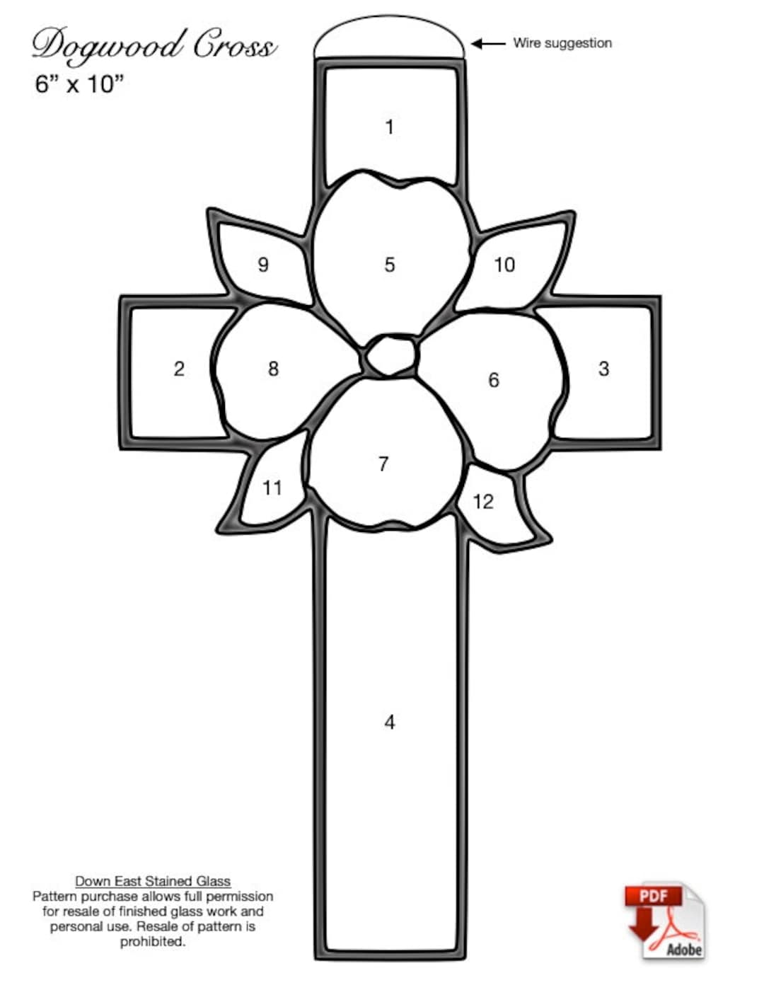 Dogwood cross stained glass pattern pdf
