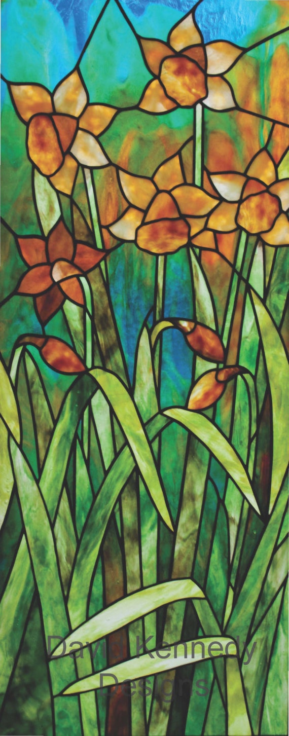 Daffodil day stained glass pattern david kennedy designs
