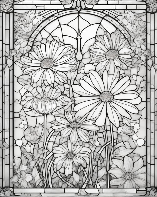 Old stained glass drawing