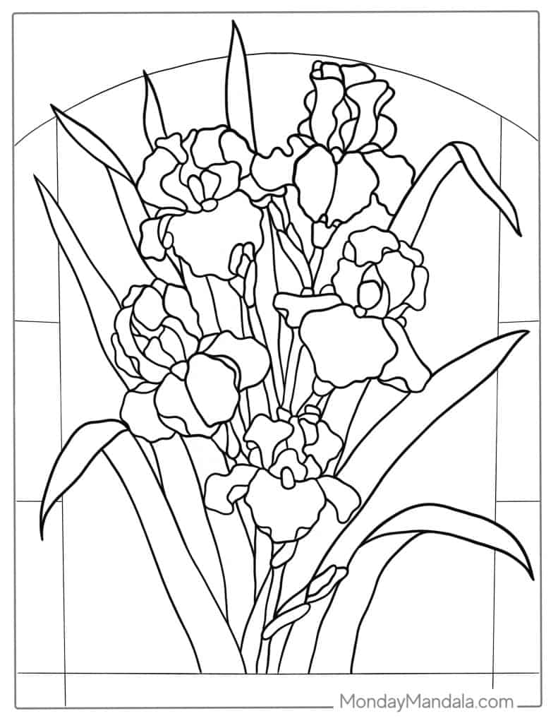 Stained glass coloring pages free pdf printables