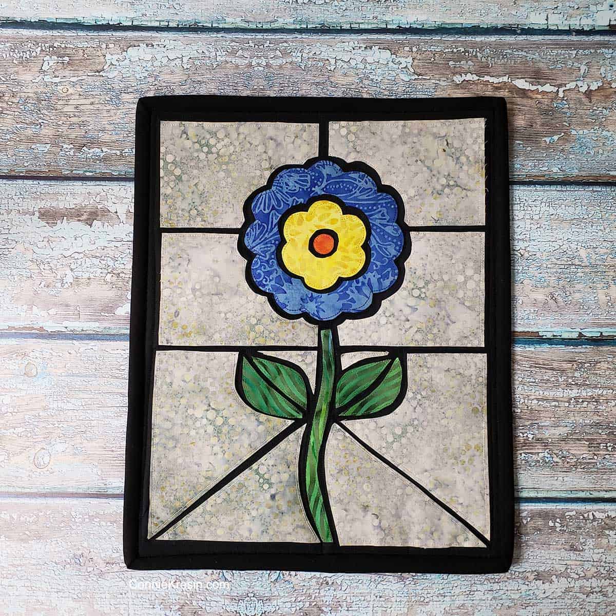 Quilted stained glass flower
